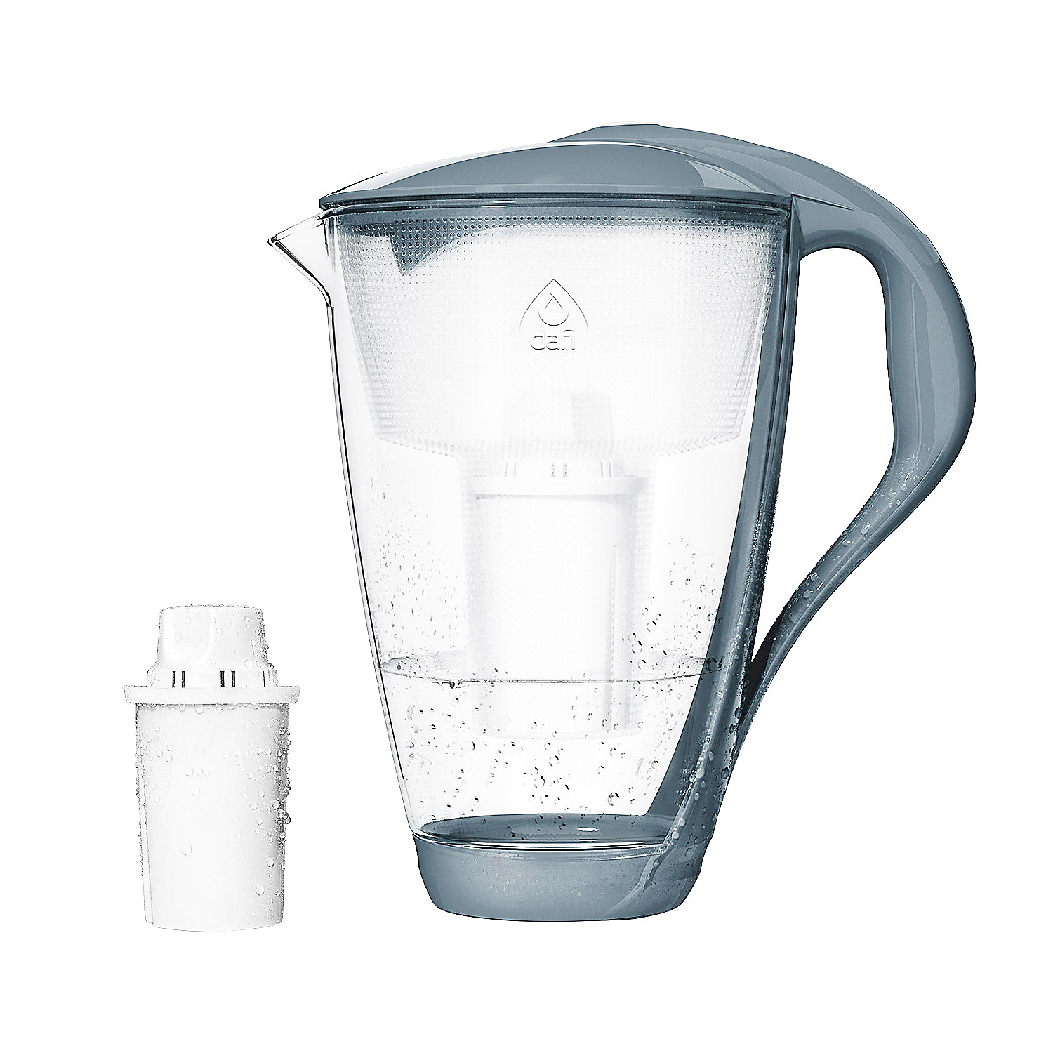 Dafi Dzbanek filtrujący szklany 2 L CRYSTAL, szary, Classic LED