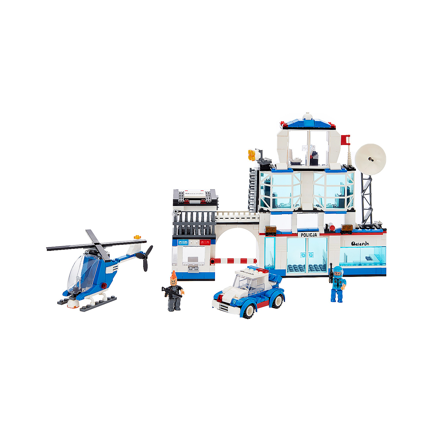 Klocki posterunek 653 elementy, 5 figurek