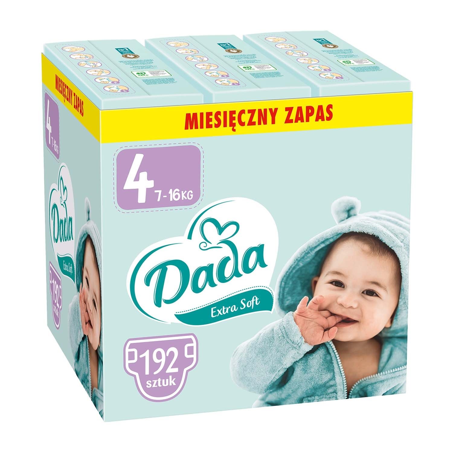 Pieluszki Extra Soft 4 Maxi, 7-16 kg, 192 szt., z dodatkiem ekstraktu z aloesu