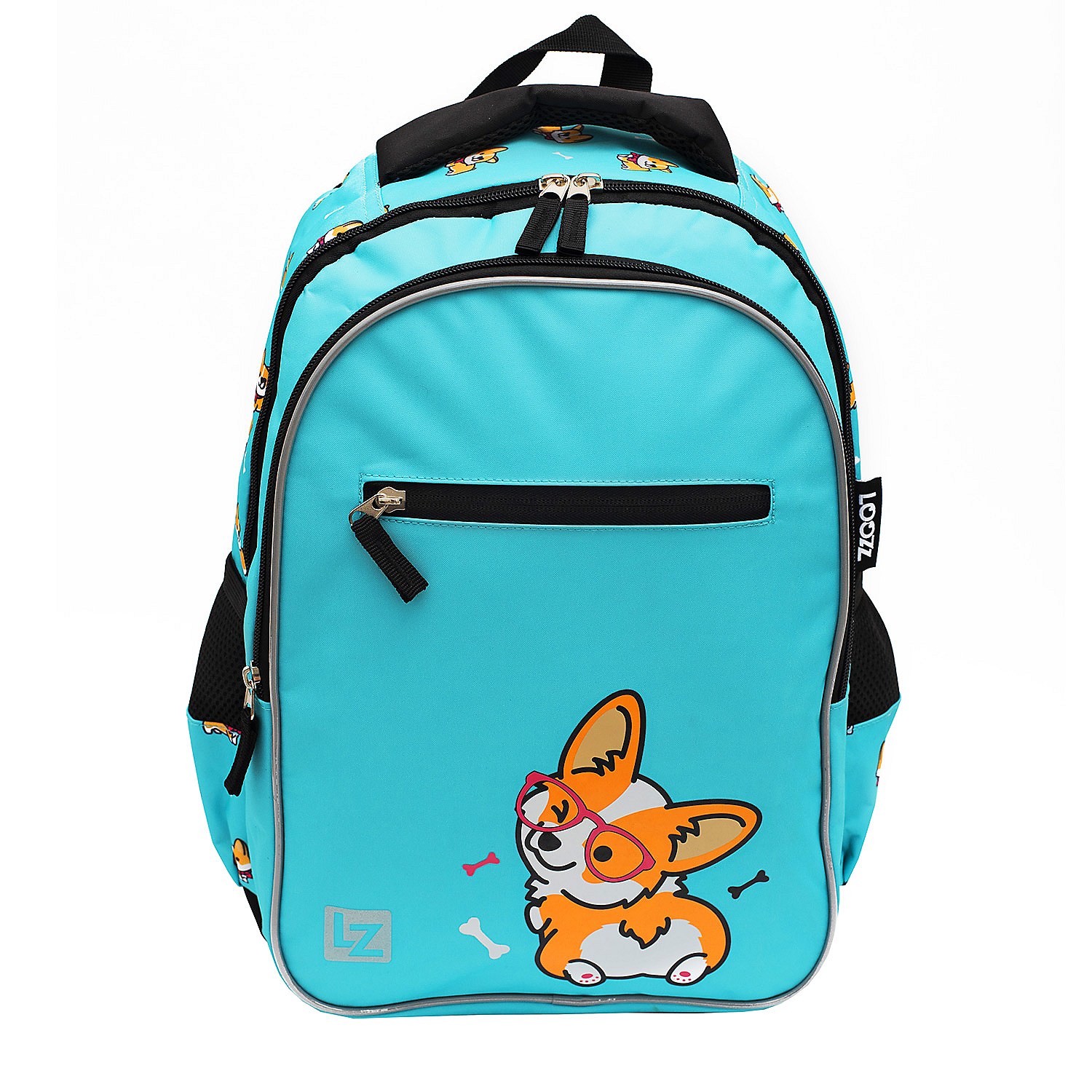 Plecak szkolny, wzór Corgi Dog, dwukomorowy, 1-3 klasa