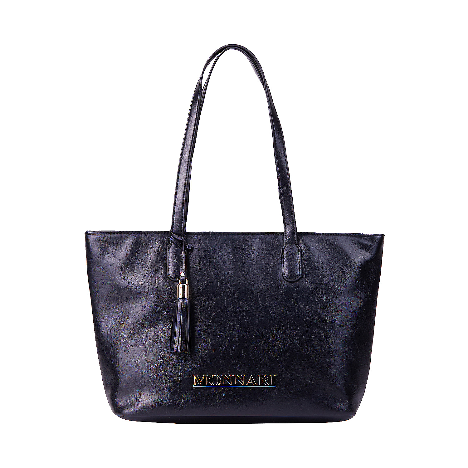 Torebka damska shopper, 40 x 27 x 16 cm, czarna