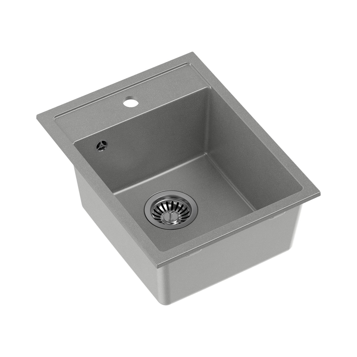 Zlewozmywak granitowy jednokomorowy szary Root Chef Mini, 390 x 500 x 204 mm