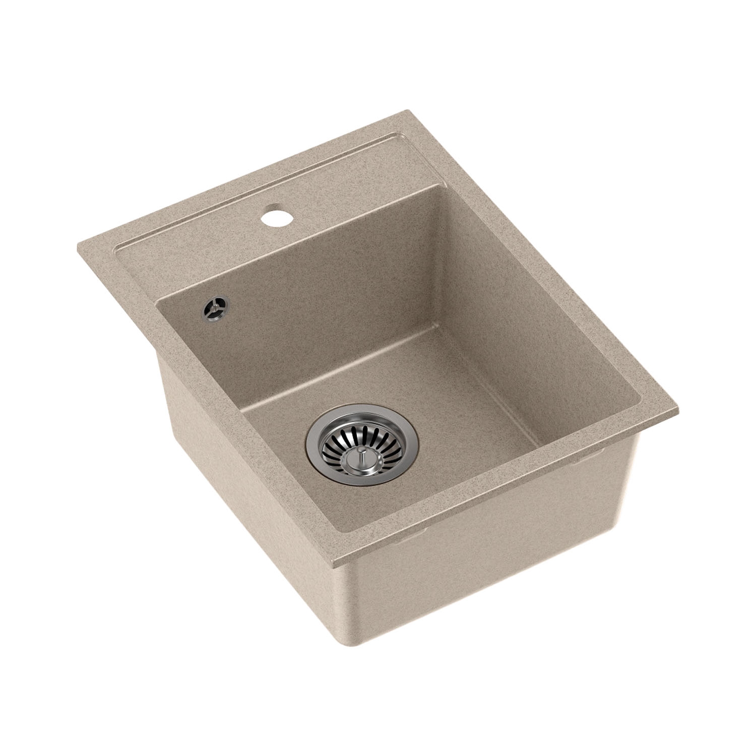 Zlewozmywak granitowy jednokomorowy beżowy Root Chef Mini, 390 x 500 x 204 mm