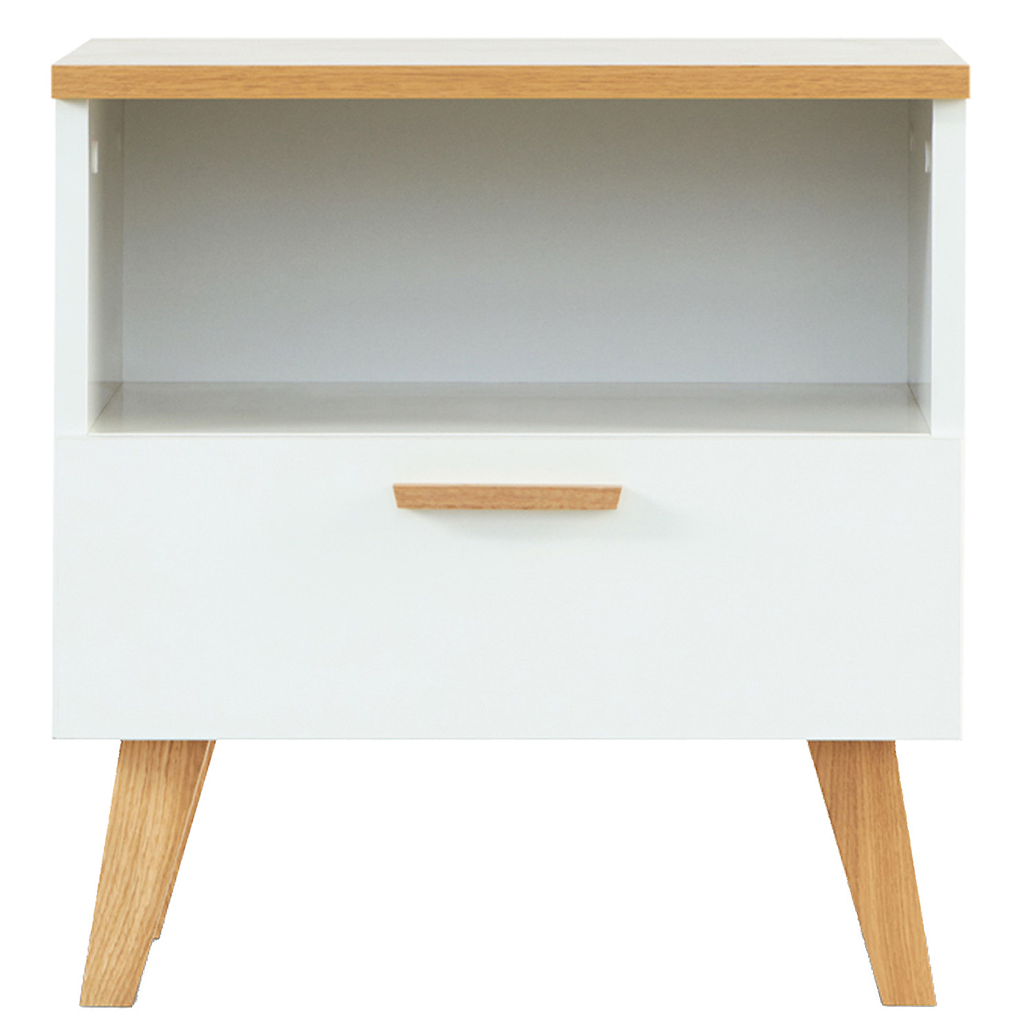 Stolik nocny Frisk 50 cm, skandynawski styl, biały