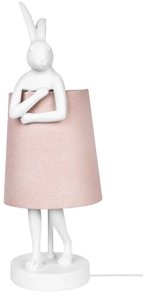 KARE lampa stołowa RABBIT 50 cm biała / różowa