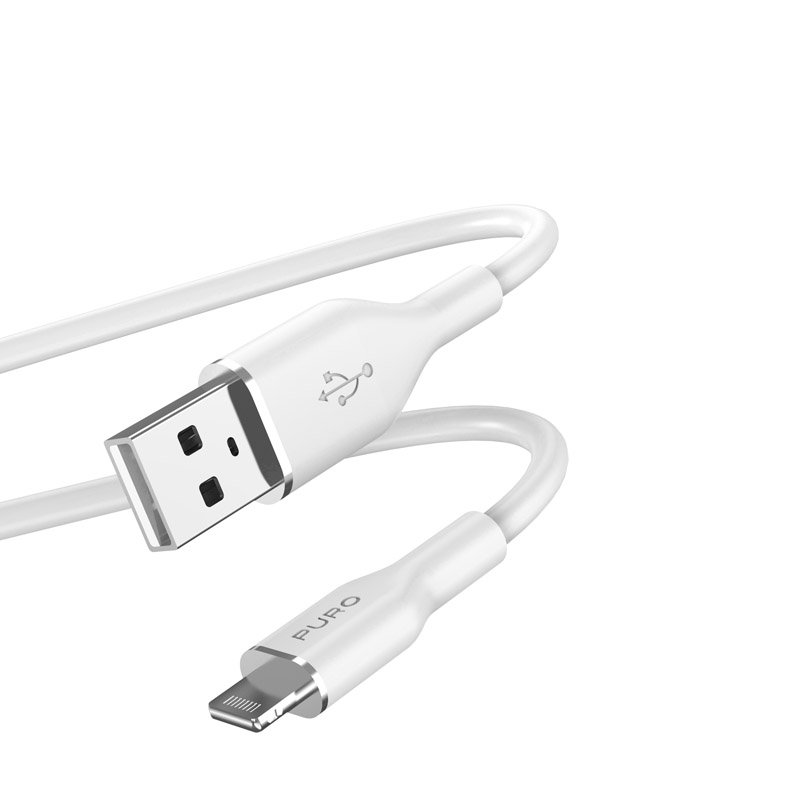 PURO ICON Soft Cable – Kabel USB-A do Lightning MFi 1.5 m (White)