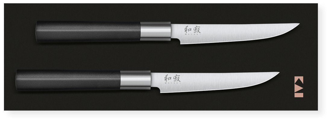 Kai kai Europe 67S 400 Steak zestaw noży ze stali nierdzewnej 24,60 x 10 x 3 cm 2 jednostek, czarna 67S-400
