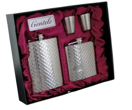 Zestaw Dwóch Piersiówek z Kieliszkami i Lejkiem