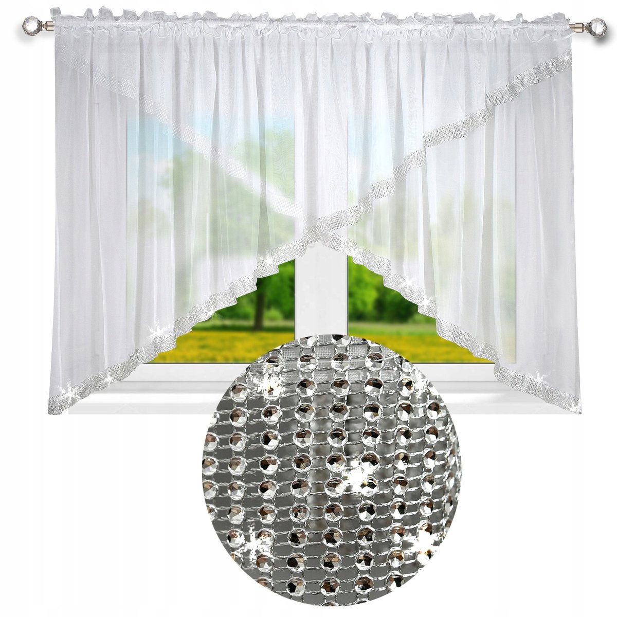 Firana Gotowa JORDANIA 400x160 WOAL Cyrkonie