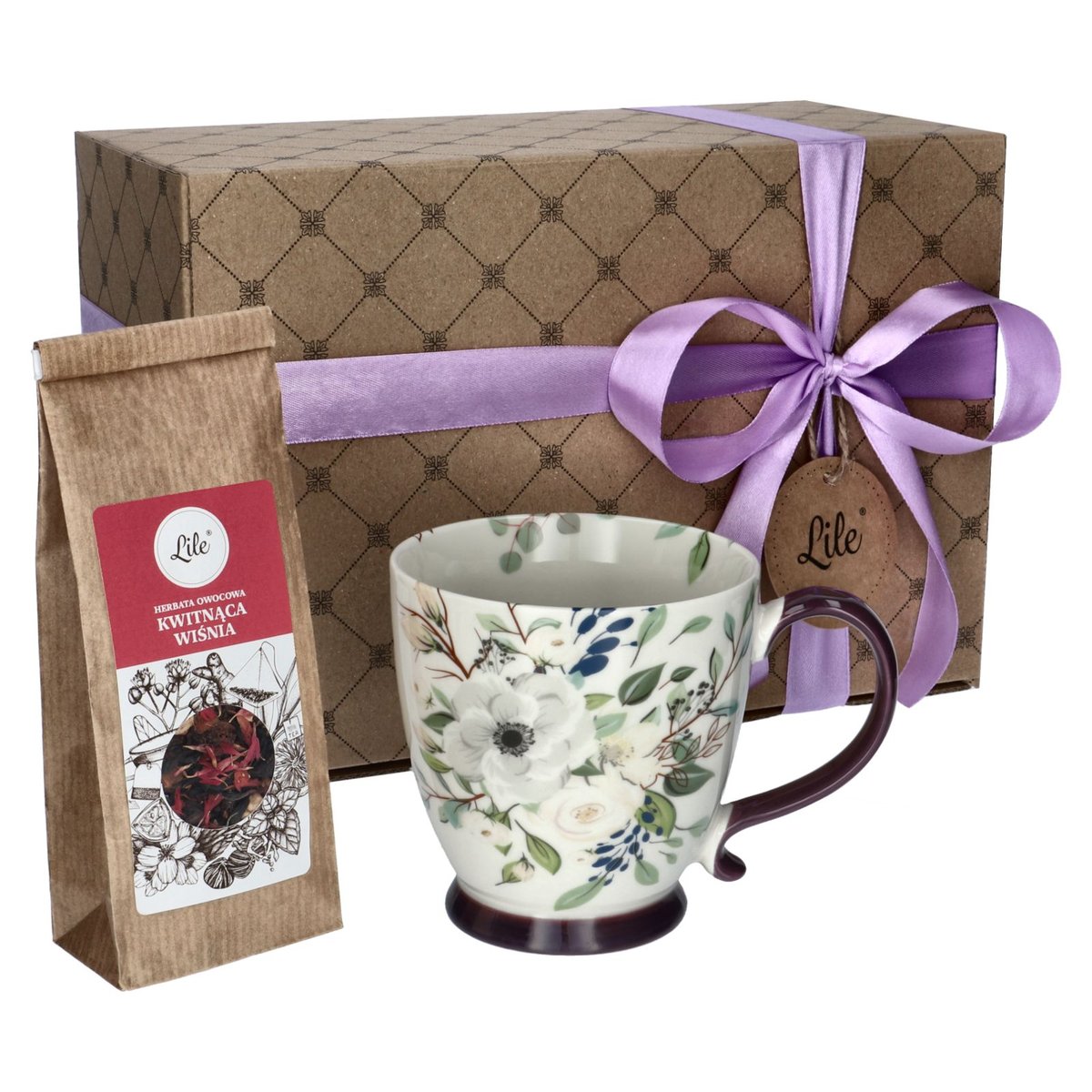 Filiżanka porcelanowa z herbatą Kwitnąca Wiśnia 395 ml Lile Bellis LI-074G