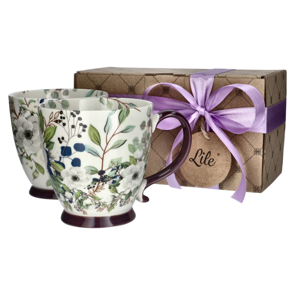 Filiżanka porcelanowa (2 szt.) kubek wielokolorowy Lile Bellis LI-054G