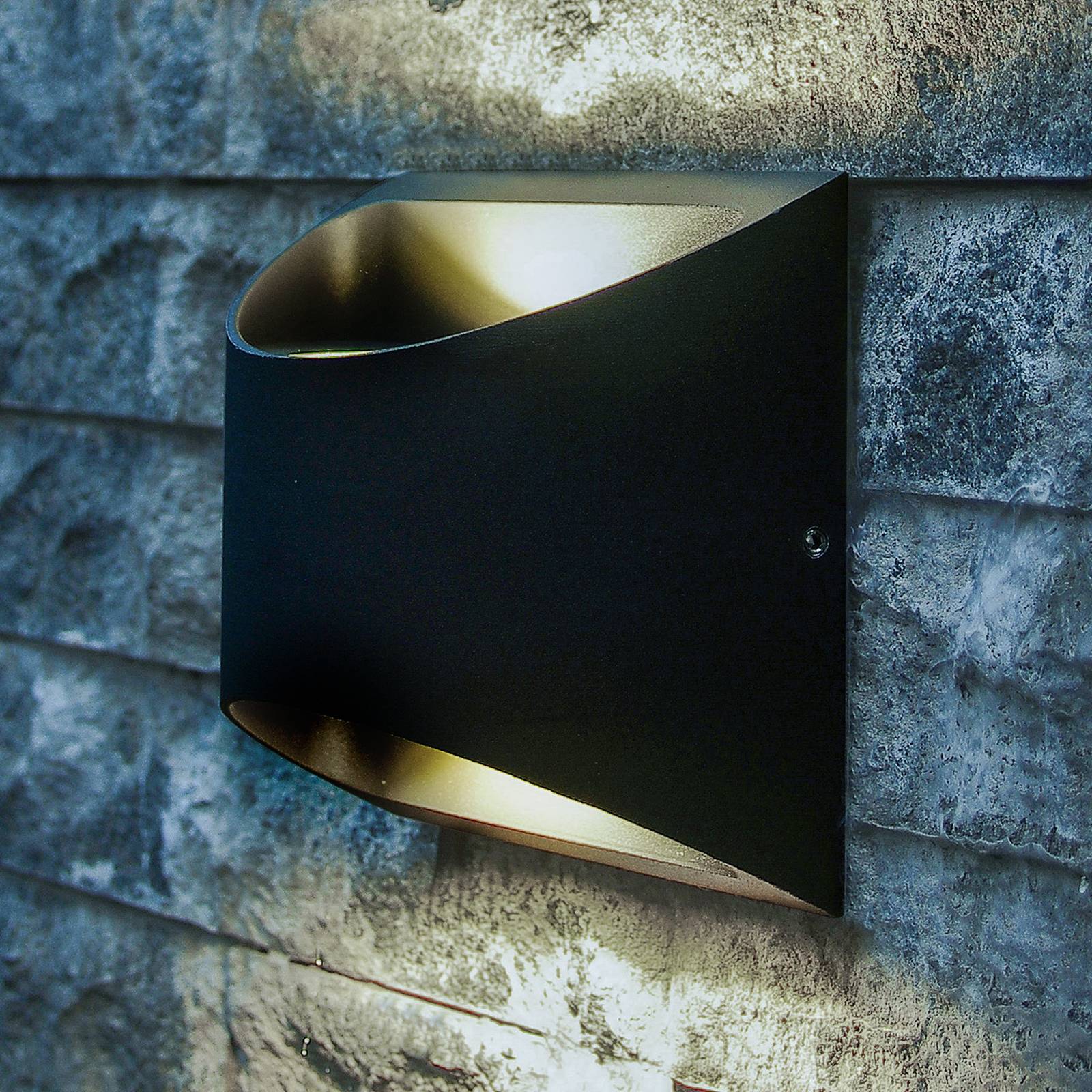 Eco-Light Kinkiet zewnętrzny LED Dodd, czarny, aluminium, półokrągły
