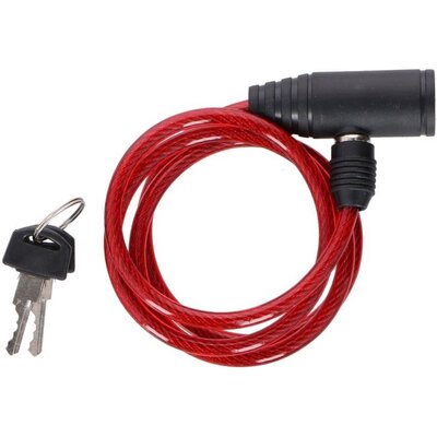 ZAPIĘCIE ROWEROWE DUNLOP SPIRALNE NA KLUCZ 0,6x90CM CZERWONY