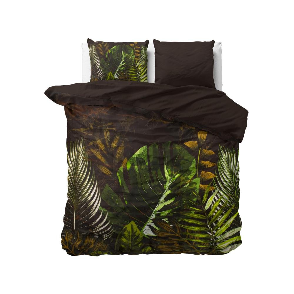 240X220 Jungle Art 2 Taupe Lux Satyna Bawełniana Kpl