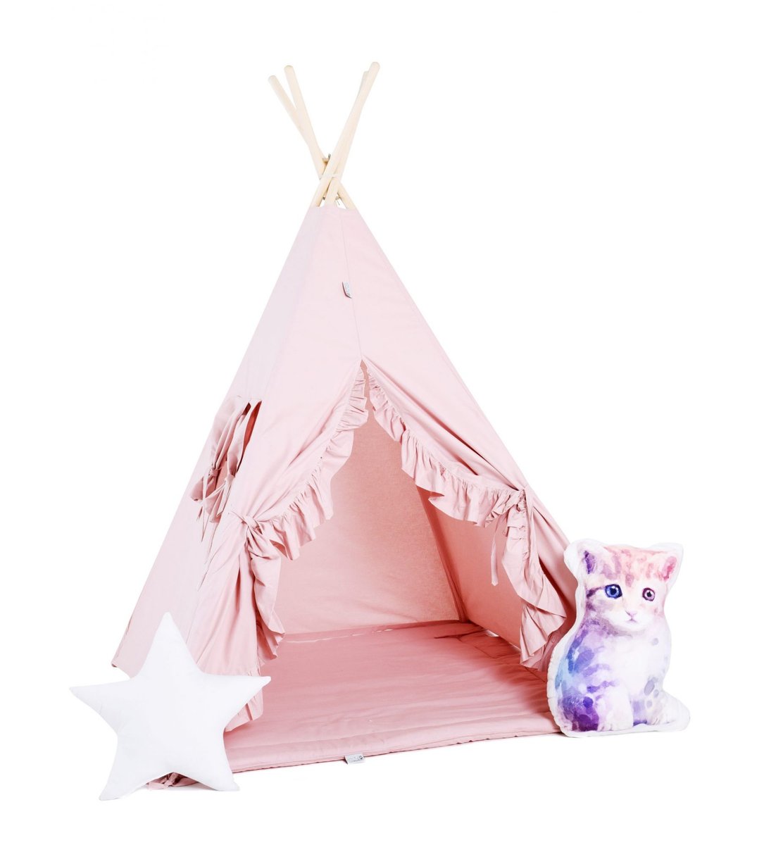 SowkaDesign Namiot tipi dla dzieci, bawełna, okienko, kotek, cukierkowy raj