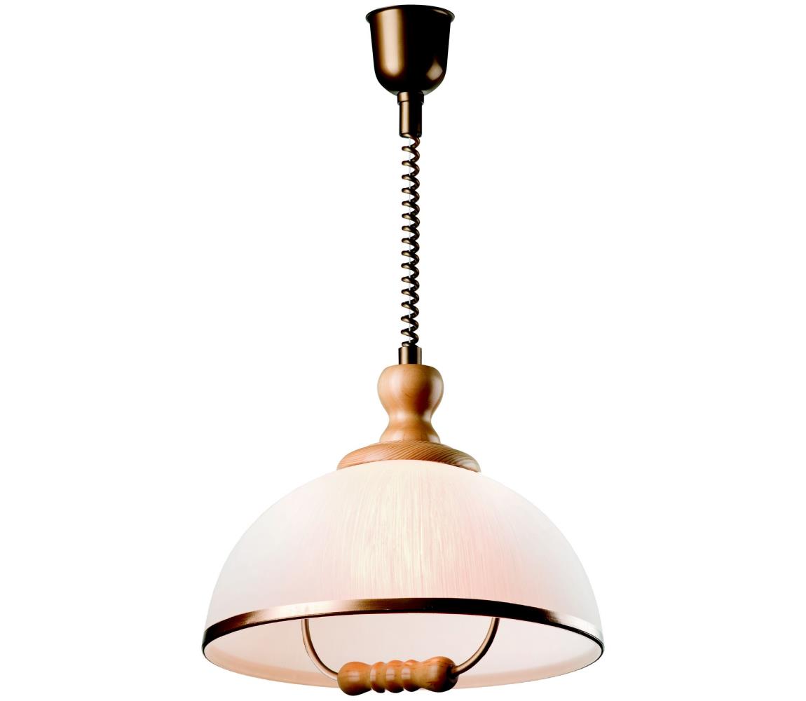 Lampa wisząca z reg. wysokości RAMONA 1xE27/60W/230V beżowa/jasnobrązowa