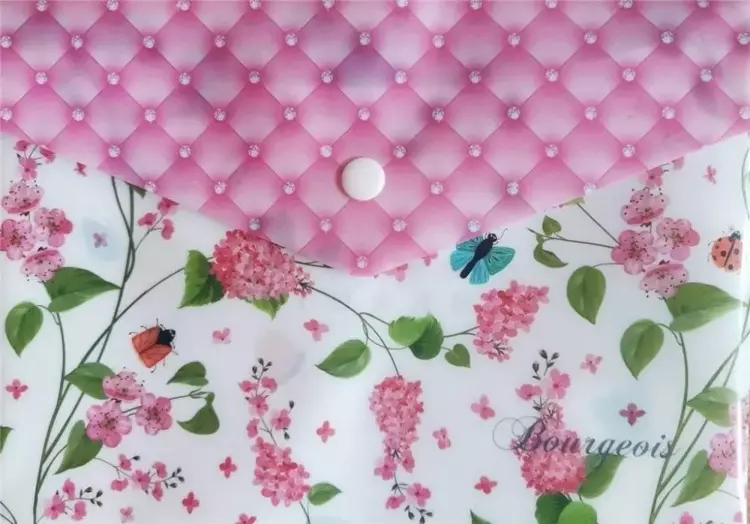 Teczka A5+ plastikowa z klipsem Kwiaty P0012 - Fresh