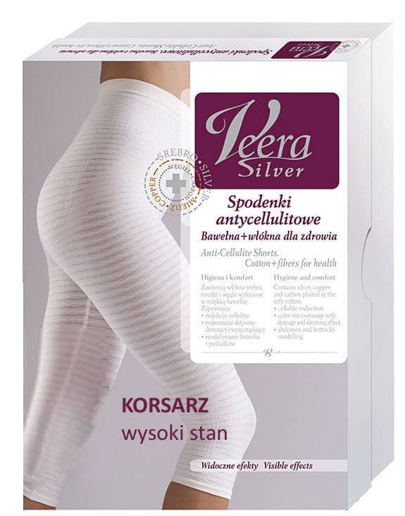 Veera Silver Spodenki Antycellulitowe Korsarz Wysokie Rozmiar M