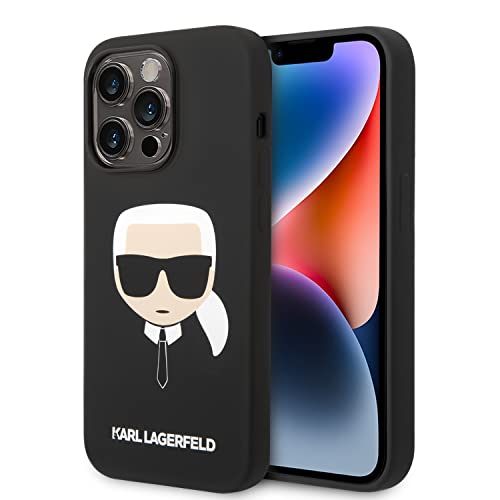 Karl Lagerfeld Obudowa dla telefonów komórkowych MagSafe Liquid Silicone Karl Head na Apple iPhone 14 Pro Max KLHMP14XSLKHBK Czarny