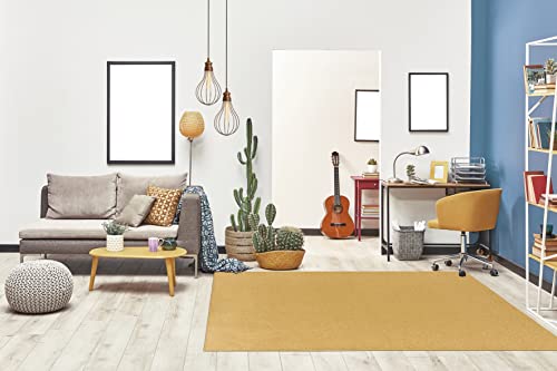 eCarpet Dywan do salonu Sypialnia Krótki włos Nowoczesny Zwykły Prosty Antyalergiczny Kolekcja LATIN - ŻÓŁTY 120cm x 170cm