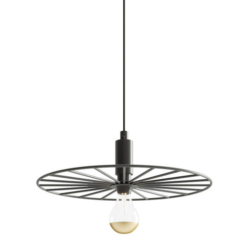 Czarna industrialna lampa wisząca ze stali 30 cm - 4X A194 Aviles