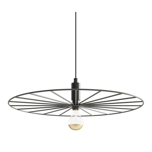 Czarna duża lampa wisząca z drucianym kloszem 60 cm - 3X A194 C5-T30