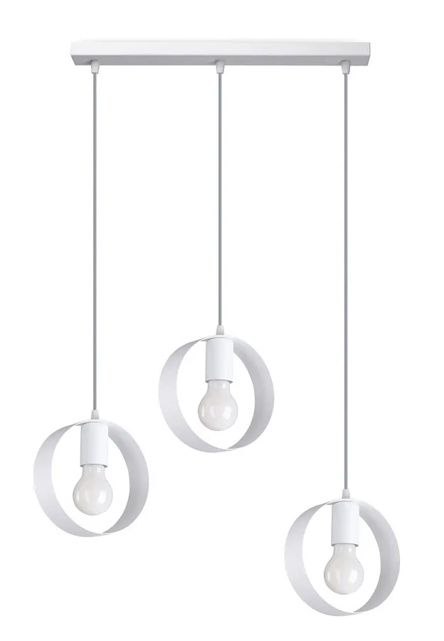 Biała geometryczna lampa wisząca nad stół - A175 F8-P50