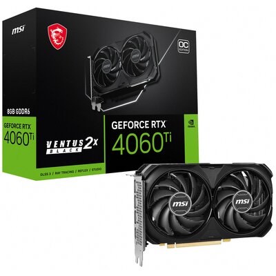 MSI GeForce RTX 4060 Ti Ventus Black 2X OC 8G GDDR6