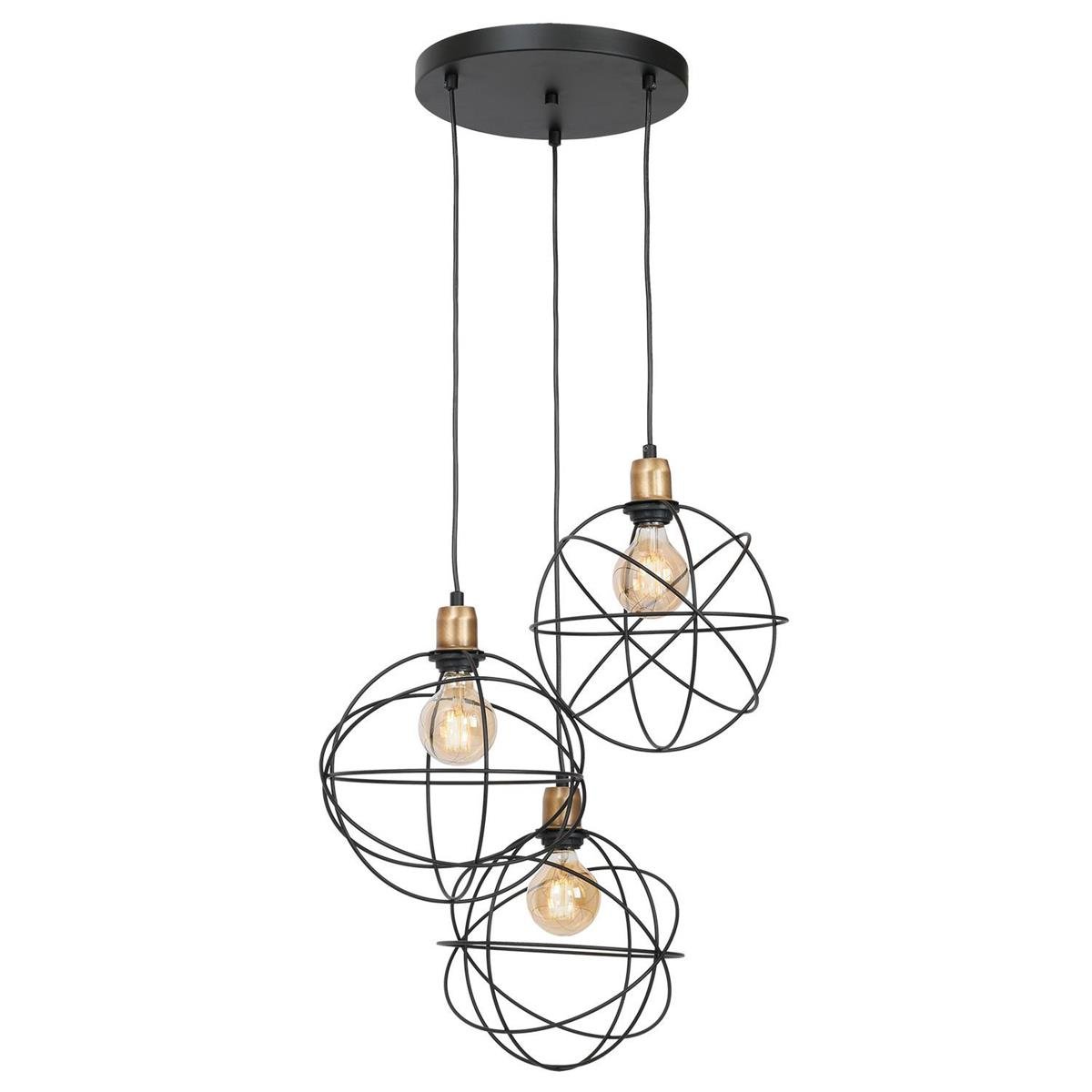 Luminex Lampa wisząca Gerid 3 x 60 W E27 czarna 957