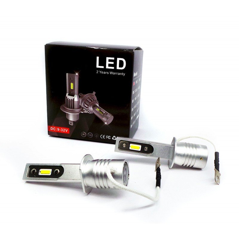 H1 Żarówki Led 9V-30V Canbus Csp 2Szt 2X 4000Lm Białe Mocne Nowość Homologacja Motoledy