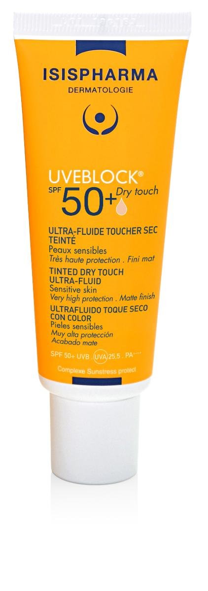 Zdjęcia - Kremy i toniki ISIS Pharma ISISPHARMA UVEBLOCK Dry Touch Ultralekki fluid lekko tonujący SPF 50+, 40m 