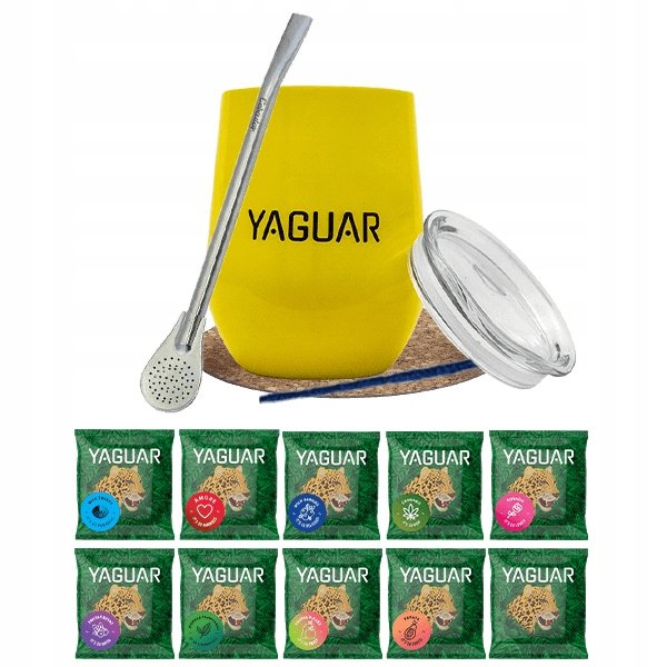 Zestaw Yerba Mate Yaguar 10x50g TermoLid