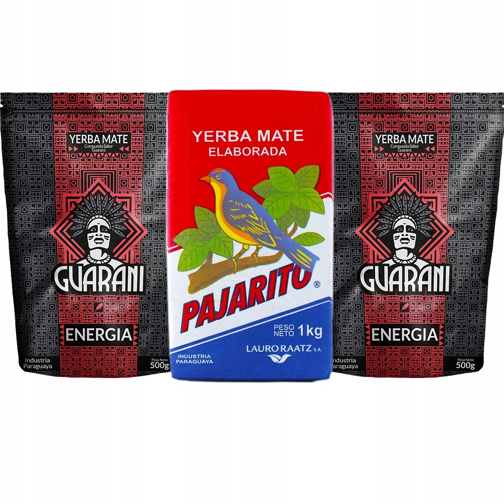 Yerba Mate PAJARITO 1kg + GUARANI ENERGIA 1kg=2kg