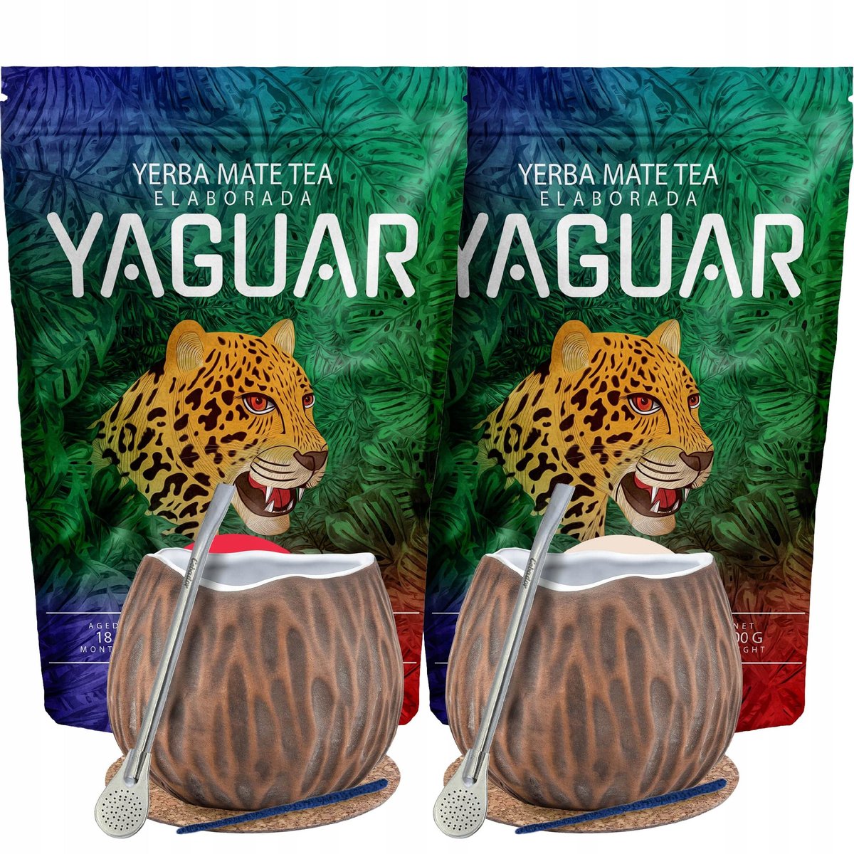 Zestaw Yerba Mate dla dwojga Bombilla Matero kokos