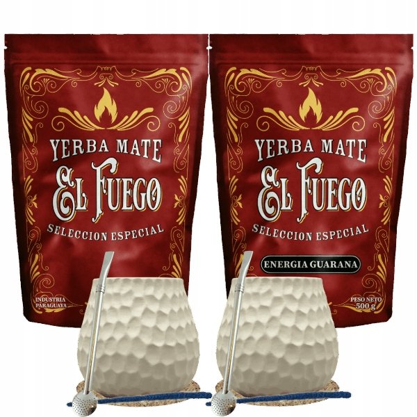 Zestaw Yerba Mate mocna Matero bombilla DLA DWOJGA