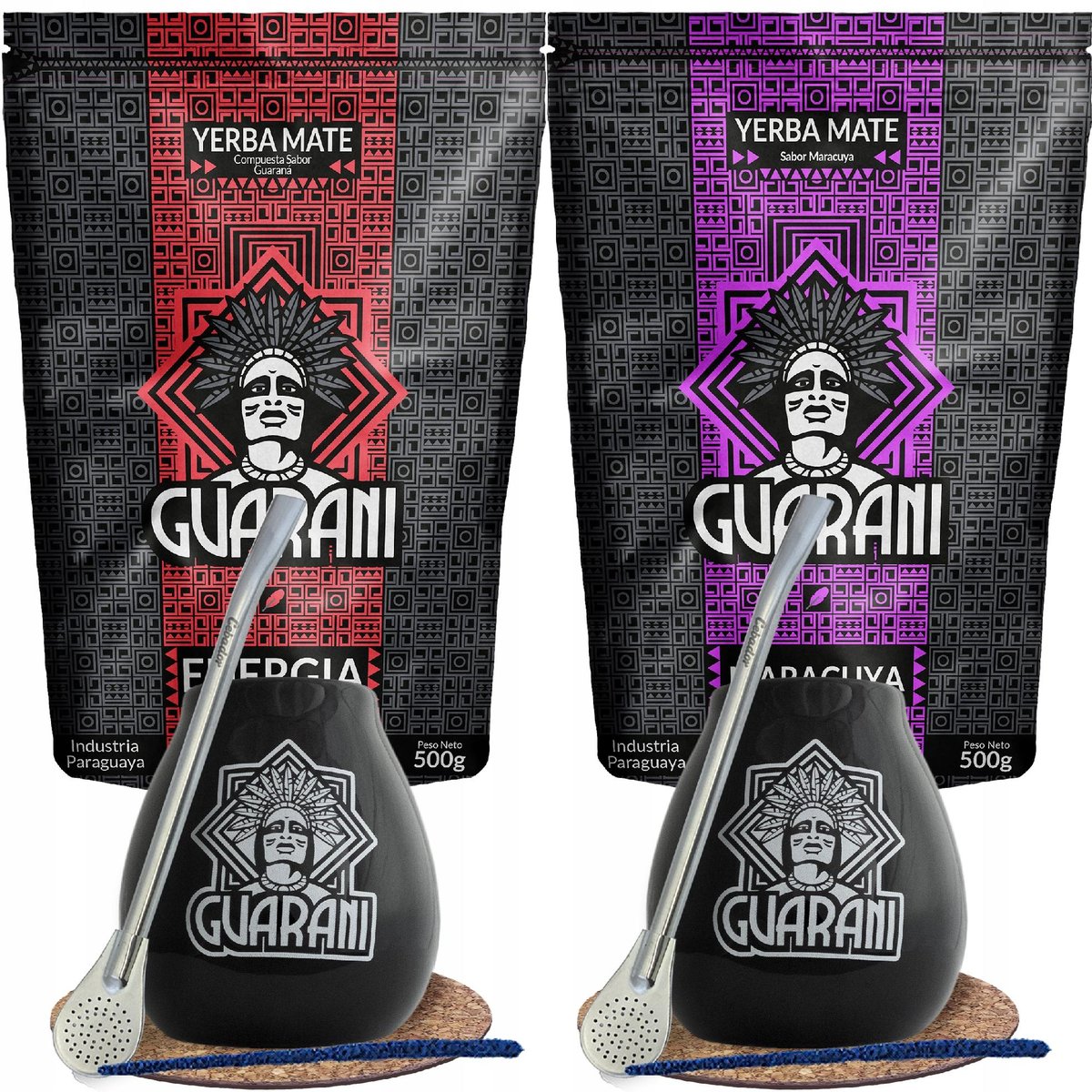 Zestaw Yerba Mate Guarani Bombilla Matero dla pary