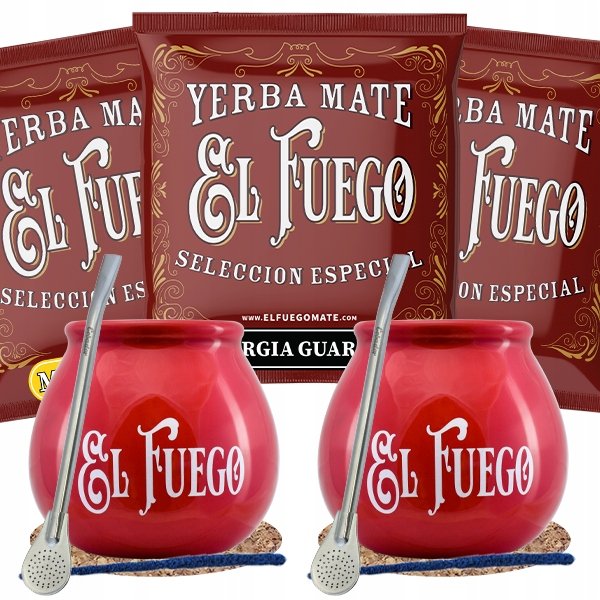 Zestaw Yerba Mate dla dwojga Matero El Fuego 3x50