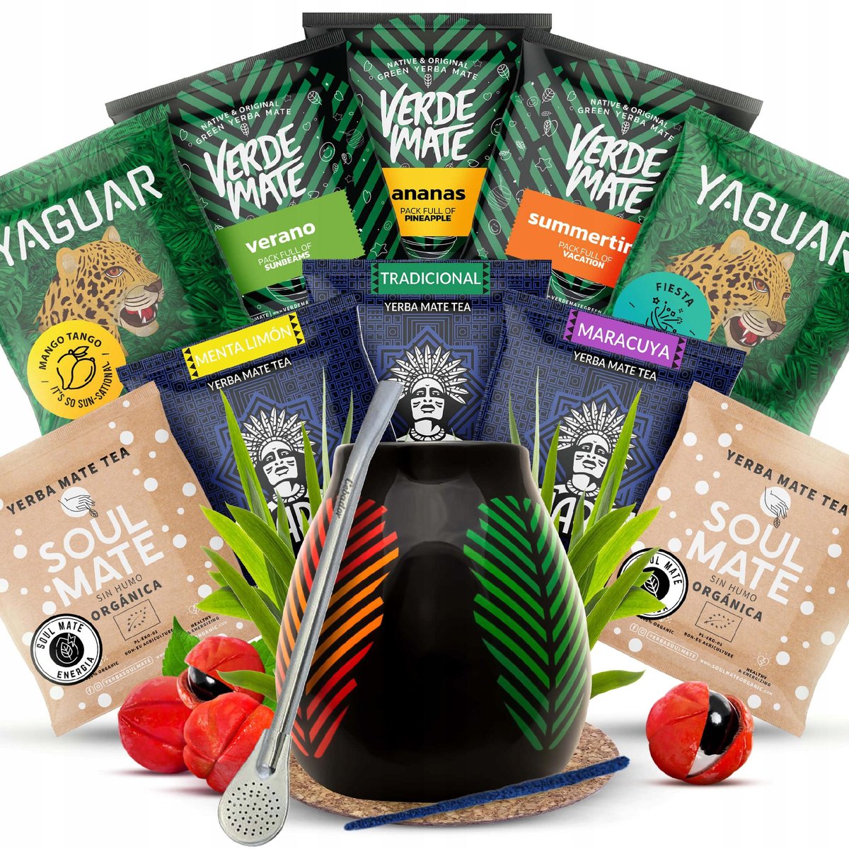 Yerba Mate Zestaw startowy Yerba Mate 10x50g + tykwa + bombilla + nabierka + podkładka + termometr