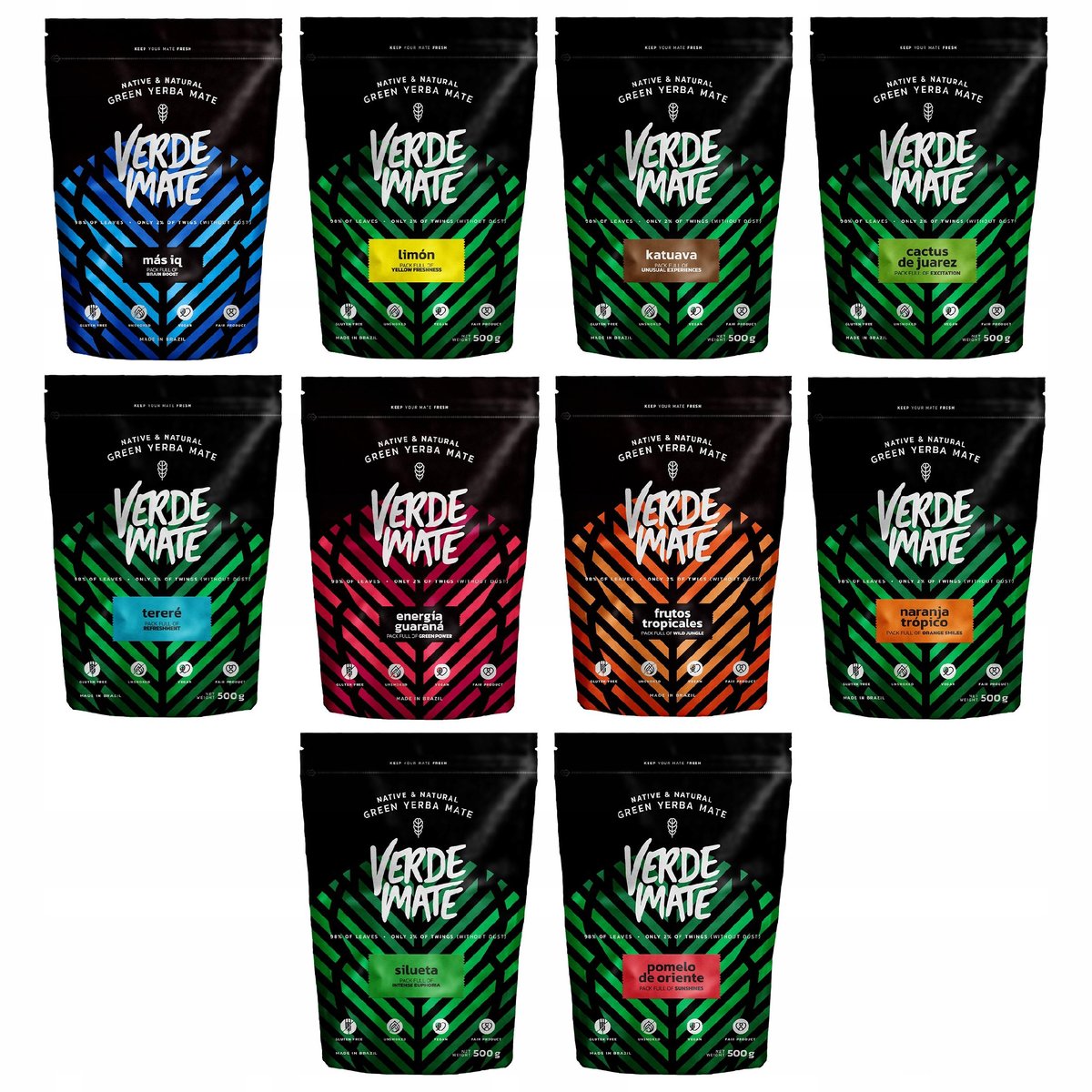 Mega Zestaw Yerba Verde Mate Green 10x0,5kg RÓŻNE
