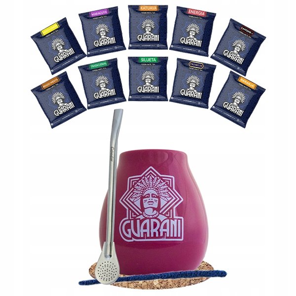Zestaw Yerba Mate Guarani 10x50g Tykwa Bombilla