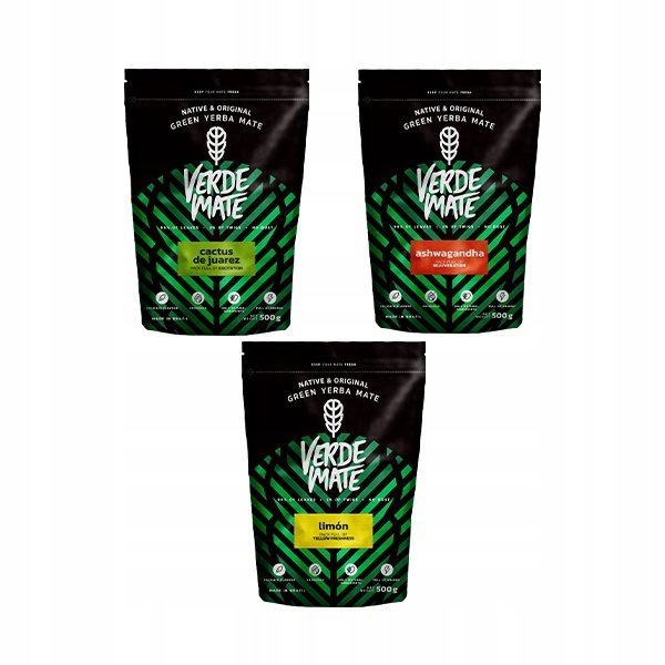 Zestaw Yerba Mate Verde Green Ziołowe 3x500 1,5kg