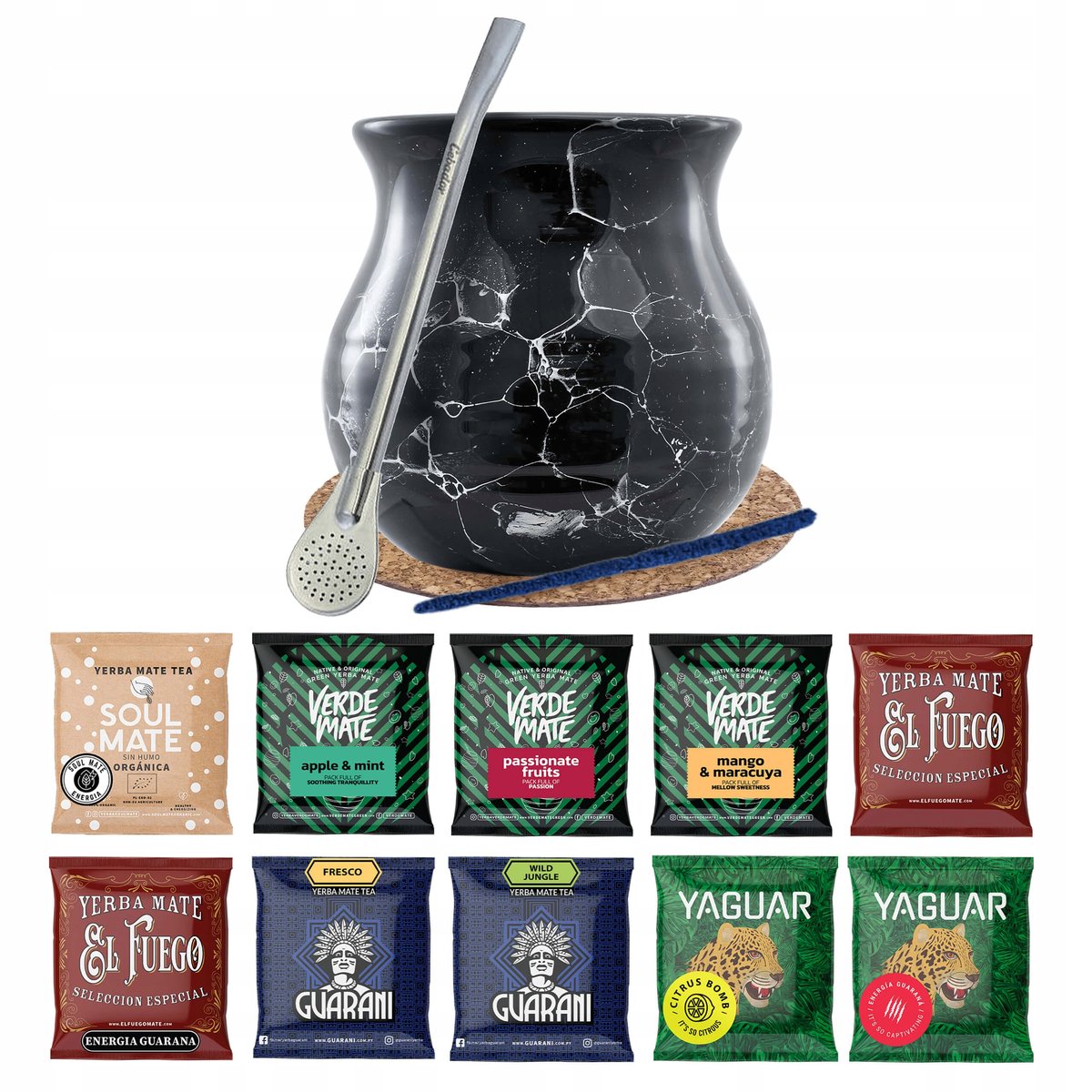 Zestaw Yerba Mate 10x50g Tykwa Bombilla 500g