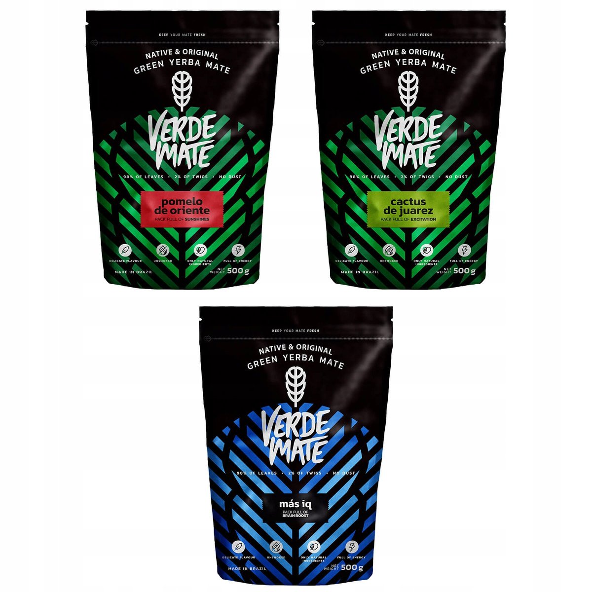 Zestaw Yerba Verde Mate Green różne rodzaje 3x500g