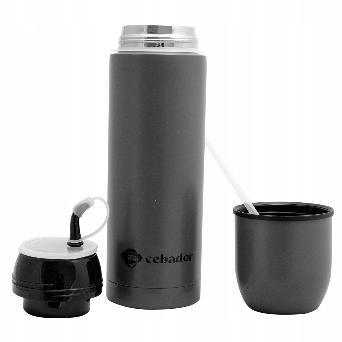 Фото - Термос Case-Mate Cebador - Yerbomos 5.0 szary, termos i bombilla w jednym, 650 ml 