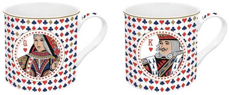 KUBKI PORCELANOWE Casino Royale - Królowa i Król Kier 300 ml