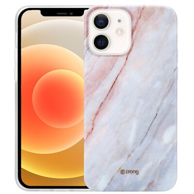 Crong Marble Case - Etui iPhone 12 Mini (różowy)