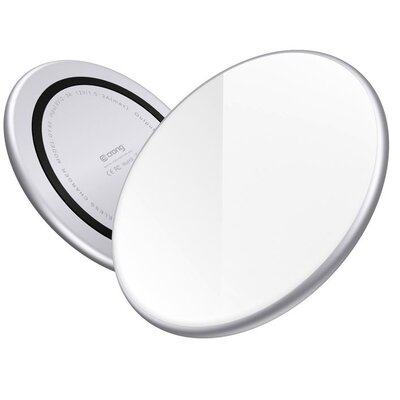 Crong Crong PowerSpot Fast Wireless Charger  Bezprzewodowa ładowarka Qi 15W USB-C (Silver White) 10_20443