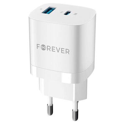 Forever ładowarka sieciowa GaN PD QC TC-05 1x USB-C + 1x USB 33 W biała
