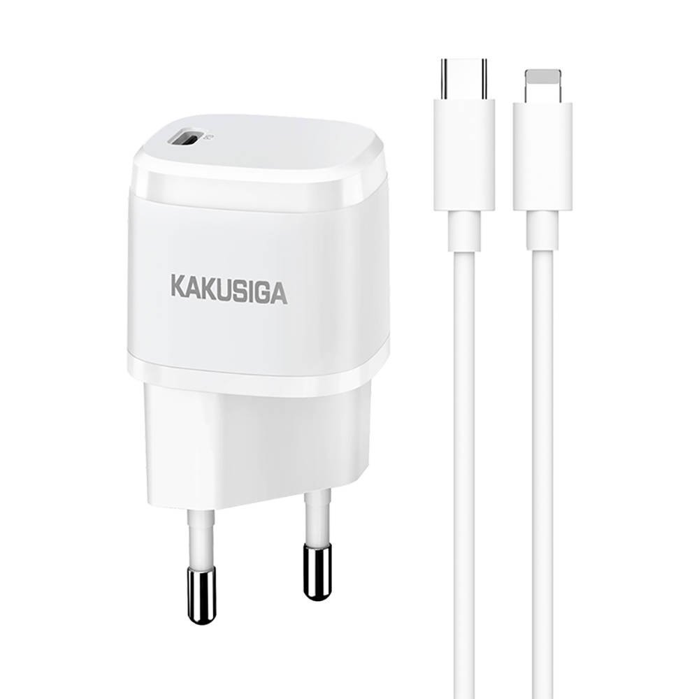 KAKU Ładowarka KAKU Ładowarka Sieciowa USB-C PD 20W 3A KAKU KSC-598 Quick Charge 3.0 + Kabel TYP C na LIGHTNING IPHONE biała 6921042118734