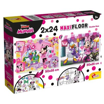 Lisciani Giochi 86597 Disney Supermaxi 2 x 24 Minnie Puzzle dla dzieci, wielokolorowe 86597